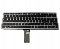 Tastatura Lenovo  25212984 rama gri iluminata backlit. Keyboard Lenovo  25212984 rama gri. Tastaturi laptop Lenovo  25212984 rama gri. Tastatura notebook Lenovo  25212984 rama gri