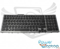 Tastatura Sony Vaio VPC F11 rama gri iluminata backlit. Keyboard Sony Vaio VPC F11 rama gri. Tastaturi laptop Sony Vaio VPC F11 rama gri. Tastatura notebook Sony Vaio VPC F11 rama gri