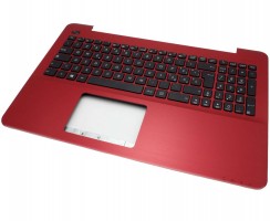 Tastatura Asus F554 Neagra cu Palmrest rosu. Keyboard Asus F554 Neagra cu Palmrest rosu. Tastaturi laptop Asus F554 Neagra cu Palmrest rosu. Tastatura notebook Asus F554 Neagra cu Palmrest rosu