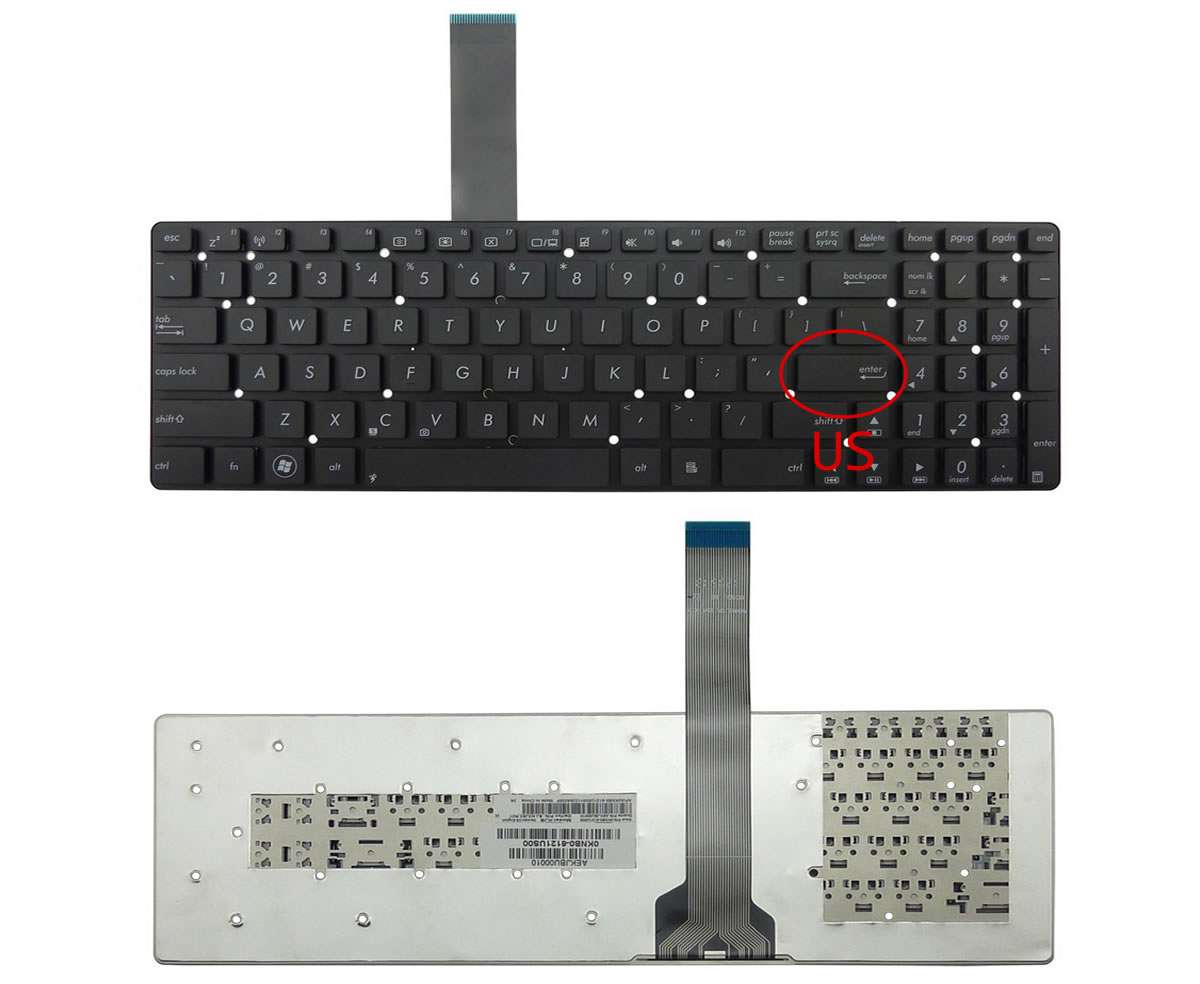 Tastatura Asus A55DR layout US fara rama enter mic
