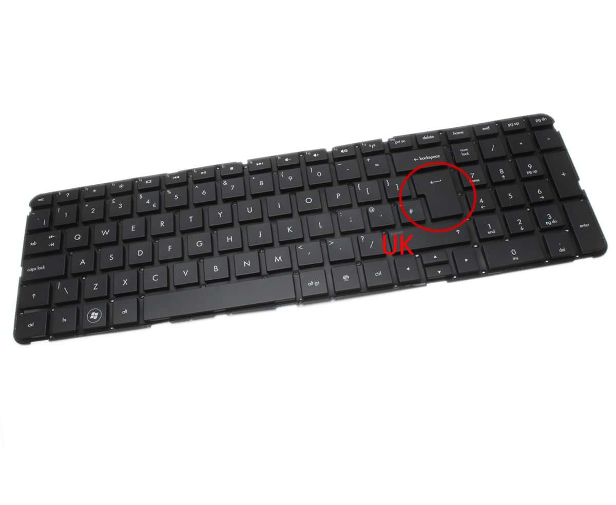 Tastatura HP Pavilion dv7 4130 layout UK fara rama enter mare