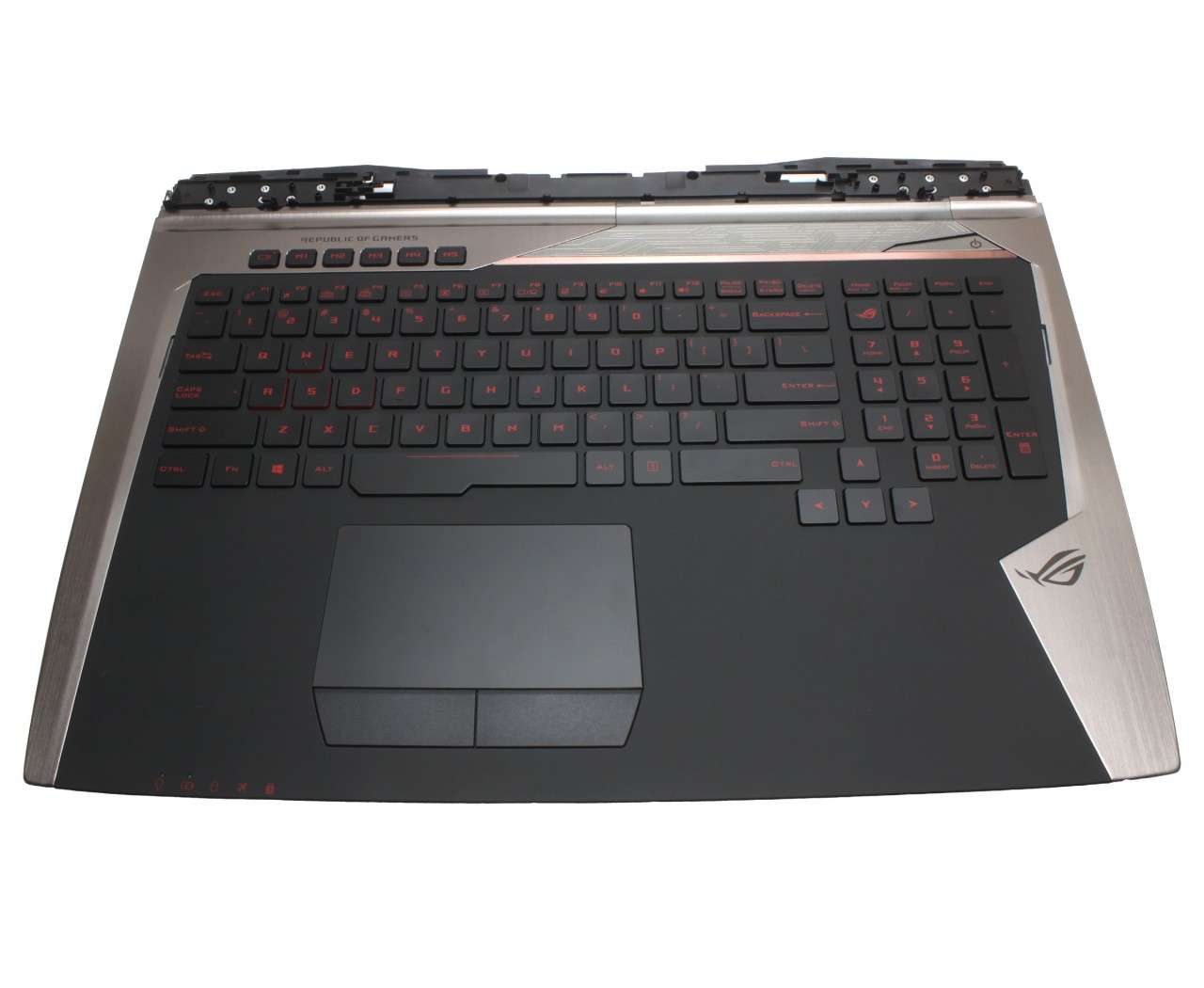 Tastatura Asus G701VO neagra cu Palmrest si TouchPad negru iluminata backlit