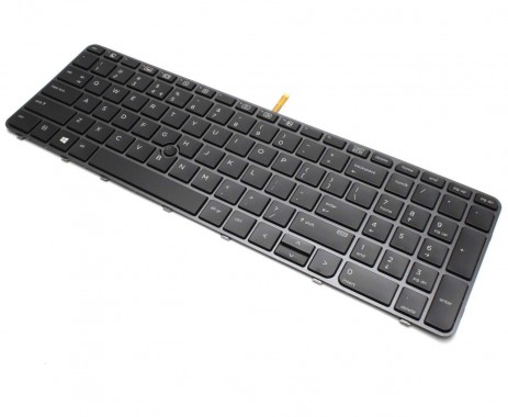 Tastatura HP EliteBook 850 G4 Nragra cu rama neagra iluminata backlit. Keyboard HP EliteBook 850 G4 Nragra cu rama neagra. Tastaturi laptop HP EliteBook 850 G4 Nragra cu rama neagra. Tastatura notebook HP EliteBook 850 G4 Nragra cu rama neagra