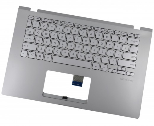 Tastatura Asus VivoBook 14 X409JP Argintie  cu Palmrest Argintiu iluminata backlit. Keyboard Asus VivoBook 14 X409JP Argintie  cu Palmrest Argintiu. Tastaturi laptop Asus VivoBook 14 X409JP Argintie  cu Palmrest Argintiu. Tastatura notebook Asus VivoBook 14 X409JP Argintie  cu Palmrest Argintiu