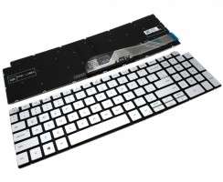 Tastatura Dell W125701906 Argintie iluminata backlit. Keyboard Dell W125701906 Argintie. Tastaturi laptop Dell W125701906 Argintie. Tastatura notebook Dell W125701906 Argintie