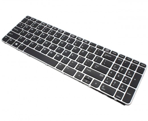 Tastatura HP EliteBook 755 G3 Neagra cu Rama Argintie iluminata backlit. Keyboard HP EliteBook 755 G3 Neagra cu Rama Argintie. Tastaturi laptop HP EliteBook 755 G3 Neagra cu Rama Argintie. Tastatura notebook HP EliteBook 755 G3 Neagra cu Rama Argintie