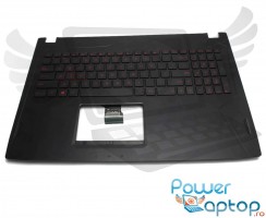 Tastatura Asus ROG GL502VM neagra cu Palmrest negru iluminata backlit. Keyboard Asus ROG GL502VM neagra cu Palmrest negru. Tastaturi laptop Asus ROG GL502VM neagra cu Palmrest negru. Tastatura notebook Asus ROG GL502VM neagra cu Palmrest negru