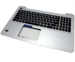 Tastatura Asus  R556LD Neagra cu Palmrest argintiu. Keyboard Asus  R556LD Neagra cu Palmrest argintiu. Tastaturi laptop Asus  R556LD Neagra cu Palmrest argintiu. Tastatura notebook Asus  R556LD Neagra cu Palmrest argintiu
