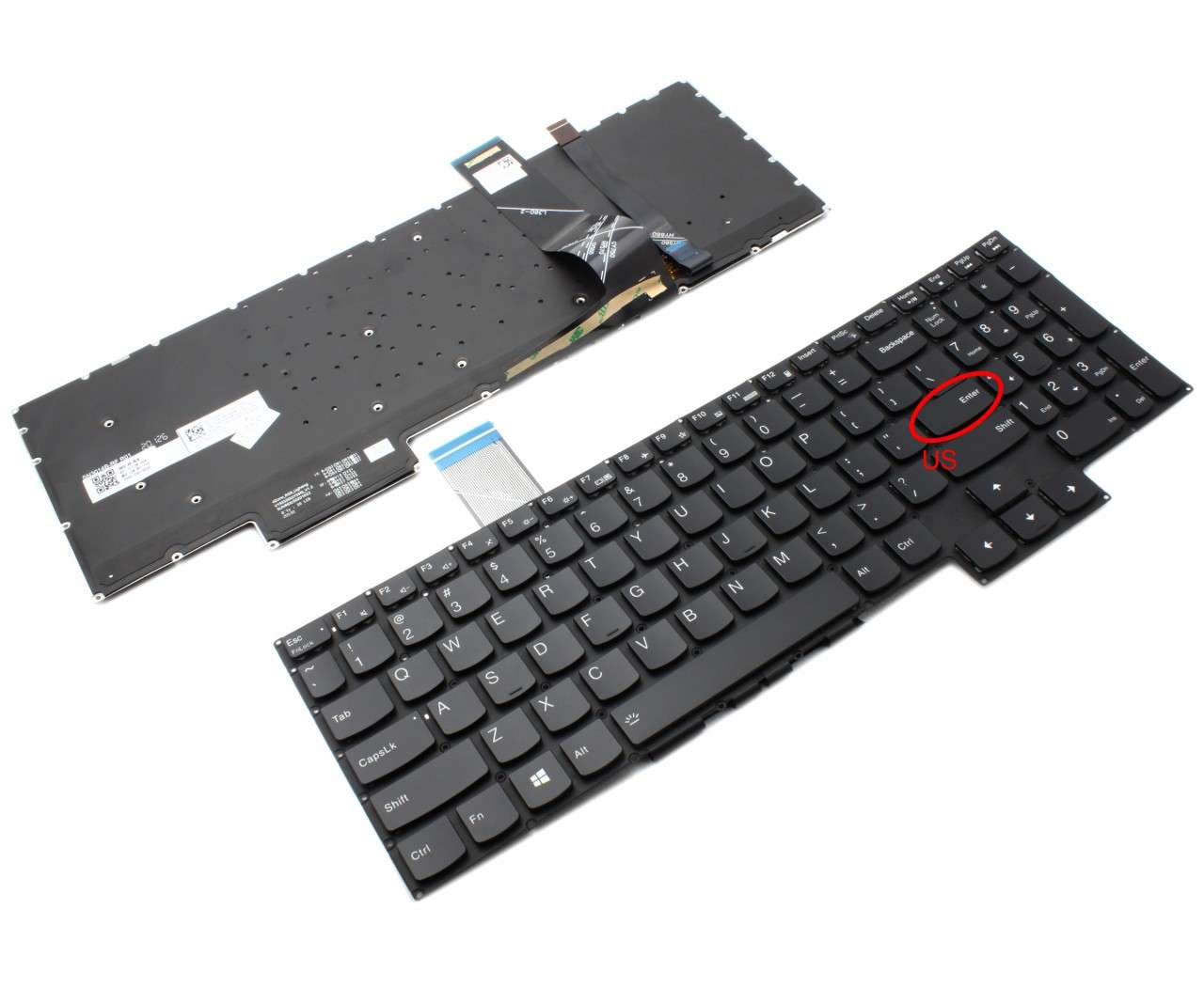Tastatura Lenovo Legion 5-17IMH05H iluminata RGB layout US fara rama enter mic