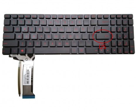 Tastatura Asus  G551JW neagra iluminata. Keyboard Asus  G551JW. Tastaturi laptop Asus  G551JW. Tastatura notebook Asus  G551JW