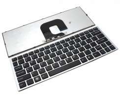 Tastatura Sony Vaio VPCYB33KX/S neagra cu rama argintie. Keyboard Sony Vaio VPCYB33KX/S neagra cu rama argintie. Tastaturi laptop Sony Vaio VPCYB33KX/S neagra cu rama argintie. Tastatura notebook Sony Vaio VPCYB33KX/S neagra cu rama argintie