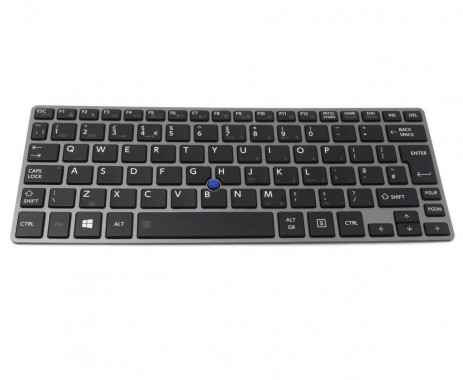 Tastatura Toshiba Portege Z30-A-17G Rama gri iluminata backlit. Keyboard Toshiba Portege Z30-A-17G Rama gri. Tastaturi laptop Toshiba Portege Z30-A-17G Rama gri. Tastatura notebook Toshiba Portege Z30-A-17G Rama gri
