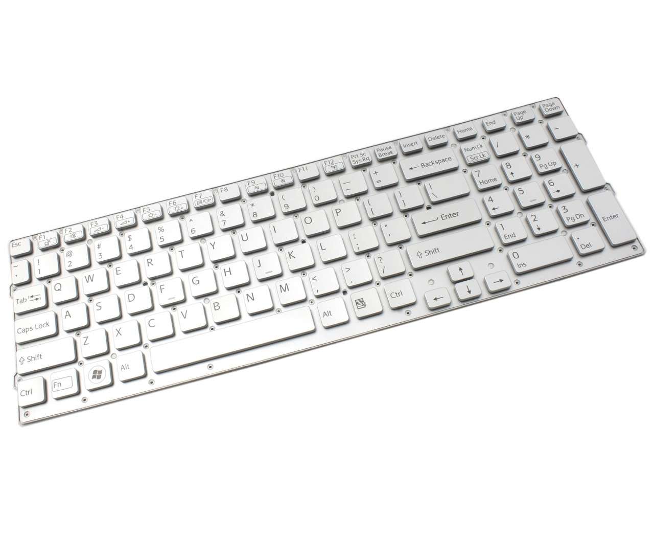 Tastatura argintie Sony Vaio PCG71613L layout US fara rama enter mic powerlaptop.ro