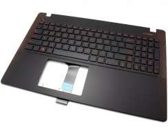 Tastatura Asus  X550JD rosie cu Palmrest negru-rosu. Keyboard Asus  X550JD rosie cu Palmrest negru-rosu. Tastaturi laptop Asus  X550JD rosie cu Palmrest negru-rosu. Tastatura notebook Asus  X550JD rosie cu Palmrest negru-rosu