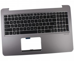 Tastatura Asus 90NB0BW1-R30191 Neagra cu Palmrest Gri iluminata backlit. Keyboard Asus 90NB0BW1-R30191 Neagra cu Palmrest Gri. Tastaturi laptop Asus 90NB0BW1-R30191 Neagra cu Palmrest Gri. Tastatura notebook Asus 90NB0BW1-R30191 Neagra cu Palmrest Gri
