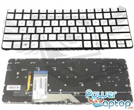 Tastatura HP Spectre X360 argintie iluminata backlit. Keyboard HP Spectre X360 argintie. Tastaturi laptop HP Spectre X360 argintie. Tastatura notebook HP Spectre X360 argintie