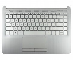 Tastatura HP 14-DK Argintie cu Palmrest Argintiu si TouchPad. Keyboard HP 14-DK Argintie cu Palmrest Argintiu si TouchPad. Tastaturi laptop HP 14-DK Argintie cu Palmrest Argintiu si TouchPad. Tastatura notebook HP 14-DK Argintie cu Palmrest Argintiu si TouchPad