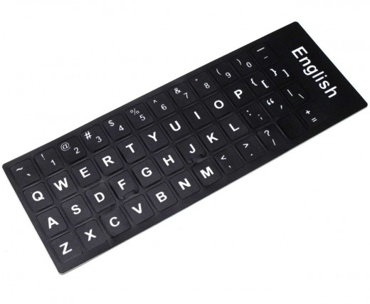 Sticker tastatura laptop layout Englezesc US negru. Sticker taste laptop layout Englezesc US negru
