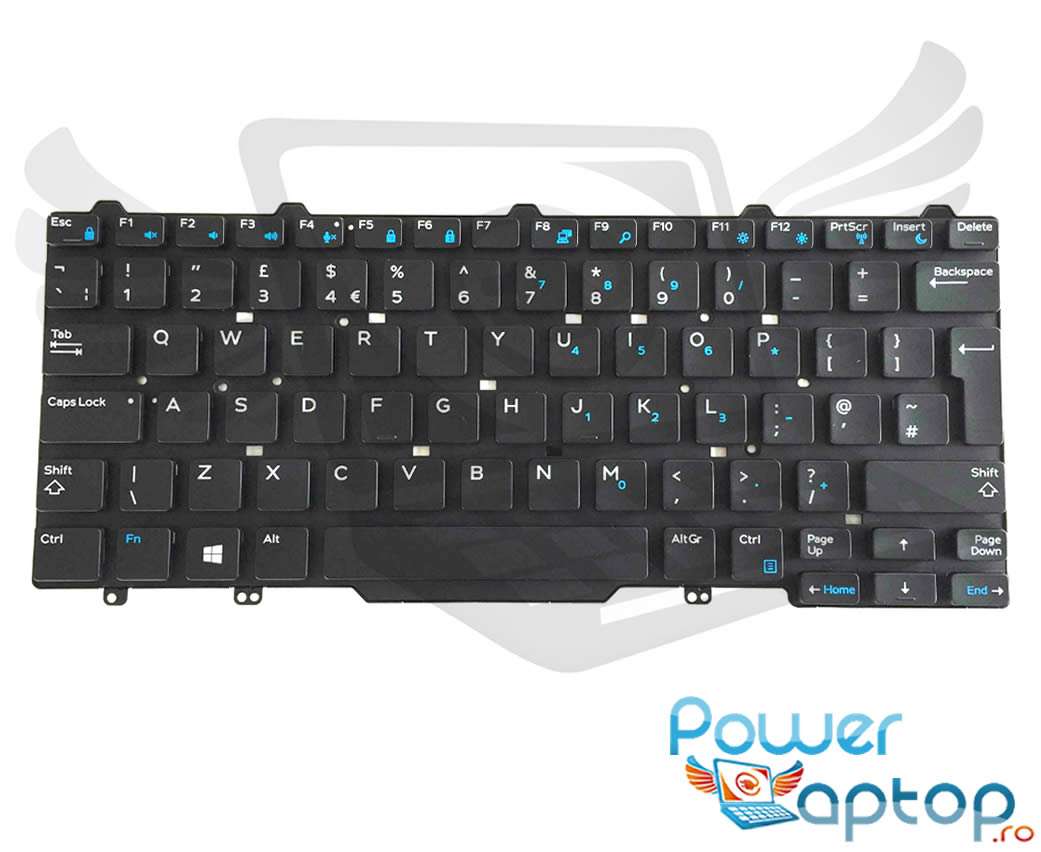Tastatura Dell Latitude E7450 iluminata layout UK fara rama enter mare
