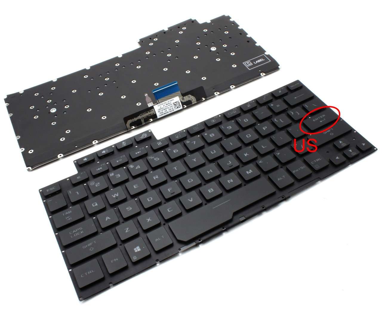 Tastatura Asus ROG Zephyrus G14 GA401 iluminata layout US fara rama enter mic ASUS imagine 2022