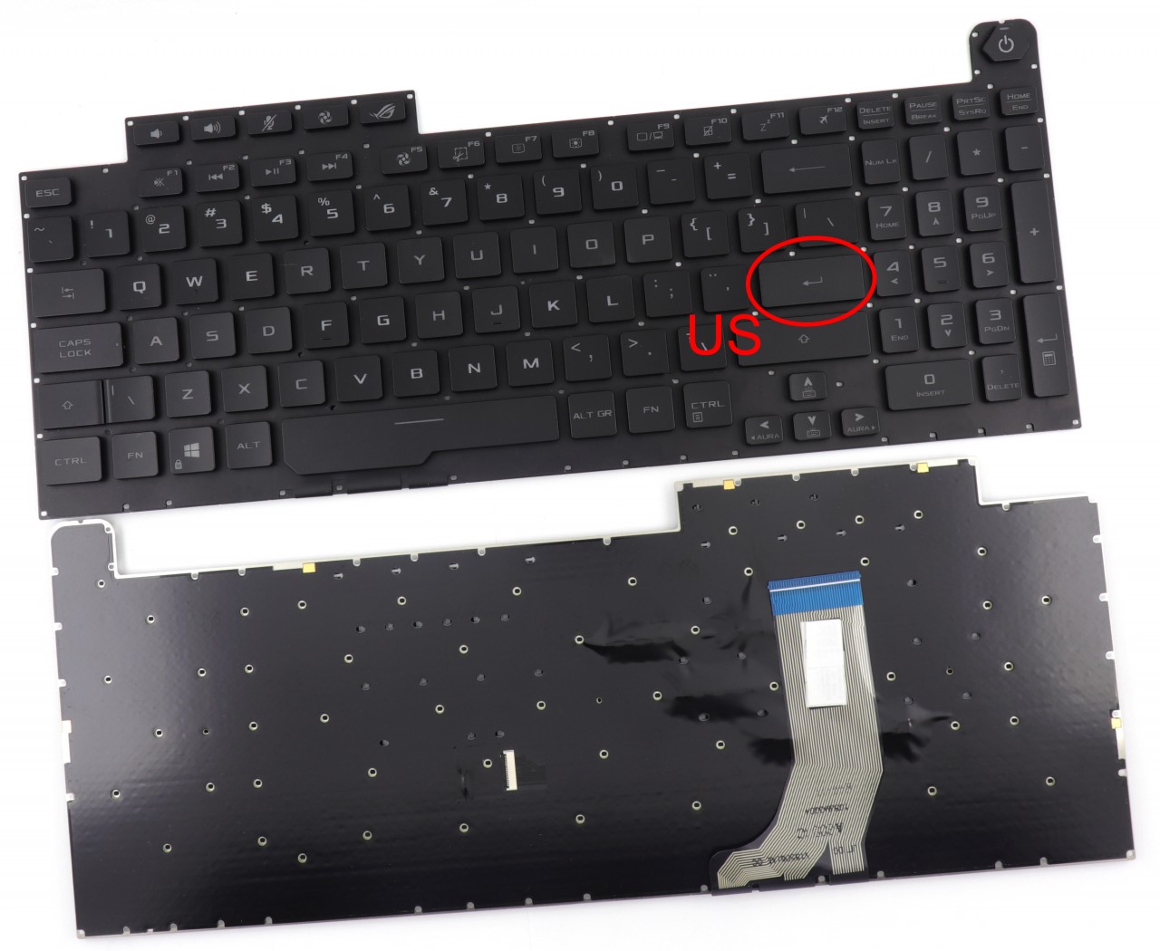 Tastatura Asus 6037B0194130 cu modul iluminare RGB layout US fara rama enter mic image5
