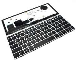 Tastatura HP EliteBook 810 G3 Neagra cu Rama Gri iluminata backlit. Keyboard HP EliteBook 810 G3 Neagra cu Rama Gri. Tastaturi laptop HP EliteBook 810 G3 Neagra cu Rama Gri. Tastatura notebook HP EliteBook 810 G3 Neagra cu Rama Gri