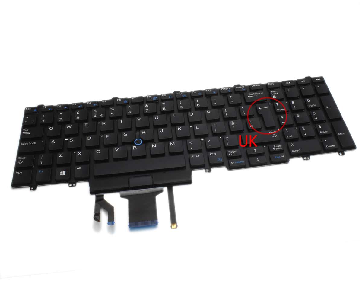 Tastatura Dell Latitude 15 5580 iluminata layout UK fara rama enter mare 5580