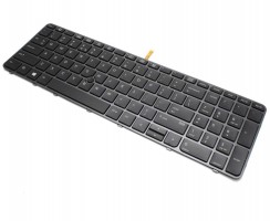 Tastatura HP 821157-D61 Nragra cu rama neagra iluminata backlit. Keyboard HP 821157-D61 Nragra cu rama neagra. Tastaturi laptop HP 821157-D61 Nragra cu rama neagra. Tastatura notebook HP 821157-D61 Nragra cu rama neagra