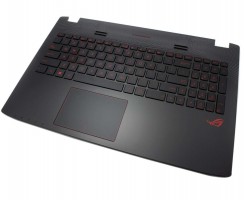 Tastatura Asus  GL552J neagra cu Palmrest negru iluminata backlit. Keyboard Asus  GL552J neagra cu Palmrest negru. Tastaturi laptop Asus  GL552J neagra cu Palmrest negru. Tastatura notebook Asus  GL552J neagra cu Palmrest negru