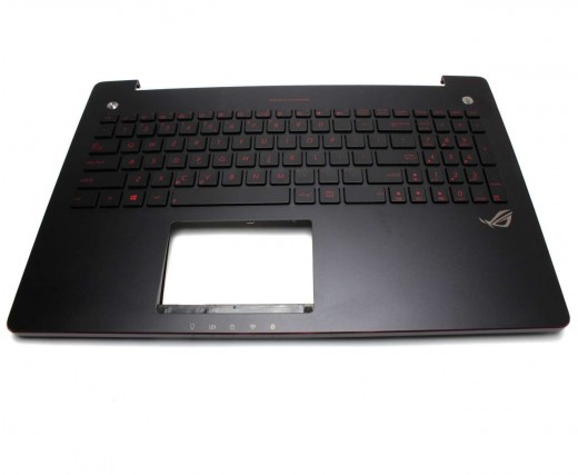 Tastatura Asus 90NB04L3-R31UI0 neagra cu Palmrest neagra iluminata backlit. Keyboard Asus 90NB04L3-R31UI0 neagra cu Palmrest neagra. Tastaturi laptop Asus 90NB04L3-R31UI0 neagra cu Palmrest neagra. Tastatura notebook Asus 90NB04L3-R31UI0 neagra cu Palmrest neagra