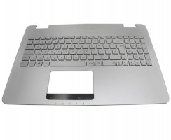 Tastatura Asus NSK-UPPBC argintie cu Palmrest argintiu iluminata backlit. Keyboard Asus NSK-UPPBC argintie cu Palmrest argintiu. Tastaturi laptop Asus NSK-UPPBC argintie cu Palmrest argintiu. Tastatura notebook Asus NSK-UPPBC argintie cu Palmrest argintiu