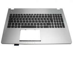 Tastatura Asus  N56VM neagra cu Palmrest argintiu. Keyboard Asus  N56VM neagra cu Palmrest argintiu. Tastaturi laptop Asus  N56VM neagra cu Palmrest argintiu. Tastatura notebook Asus  N56VM neagra cu Palmrest argintiu