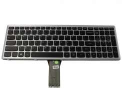 Tastatura Lenovo  25214814 rama gri iluminata backlit. Keyboard Lenovo  25214814 rama gri. Tastaturi laptop Lenovo  25214814 rama gri. Tastatura notebook Lenovo  25214814 rama gri