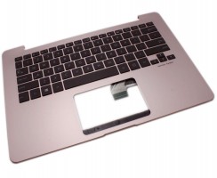 Tastatura Asus ZenBook UX430UQ Neagra cu Palmrest Roz iluminata backlit. Keyboard Asus ZenBook UX430UQ Neagra cu Palmrest Roz. Tastaturi laptop Asus ZenBook UX430UQ Neagra cu Palmrest Roz. Tastatura notebook Asus ZenBook UX430UQ Neagra cu Palmrest Roz
