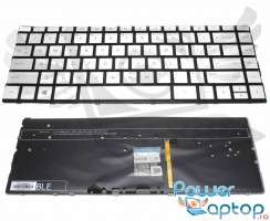 Tastatura HP Envy 13-BF argintie iluminata backlit. Keyboard HP Envy 13-BF argintie. Tastaturi laptop HP Envy 13-BF argintie. Tastatura notebook HP Envy 13-BF argintie