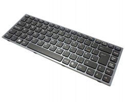 Tastatura Sony VAIO VPCSE1E1E Neagra cu Rama Gri iluminata backlit. Keyboard Sony VAIO VPCSE1E1E Neagra cu Rama Gri. Tastaturi laptop Sony VAIO VPCSE1E1E Neagra cu Rama Gri. Tastatura notebook Sony VAIO VPCSE1E1E Neagra cu Rama Gri