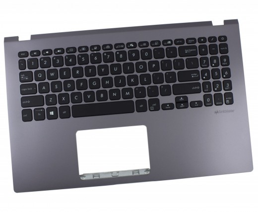 Tastatura Asus VivoBook 15 X509JA Neagra cu Palmrest Gri iluminata backlit. Keyboard Asus VivoBook 15 X509JA Neagra cu Palmrest Gri. Tastaturi laptop Asus VivoBook 15 X509JA Neagra cu Palmrest Gri. Tastatura notebook Asus VivoBook 15 X509JA Neagra cu Palmrest Gri