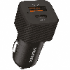 Incarcator auto USB-C 30W Dual Port USB-C USB-A Sunix Budget Negru S322A01