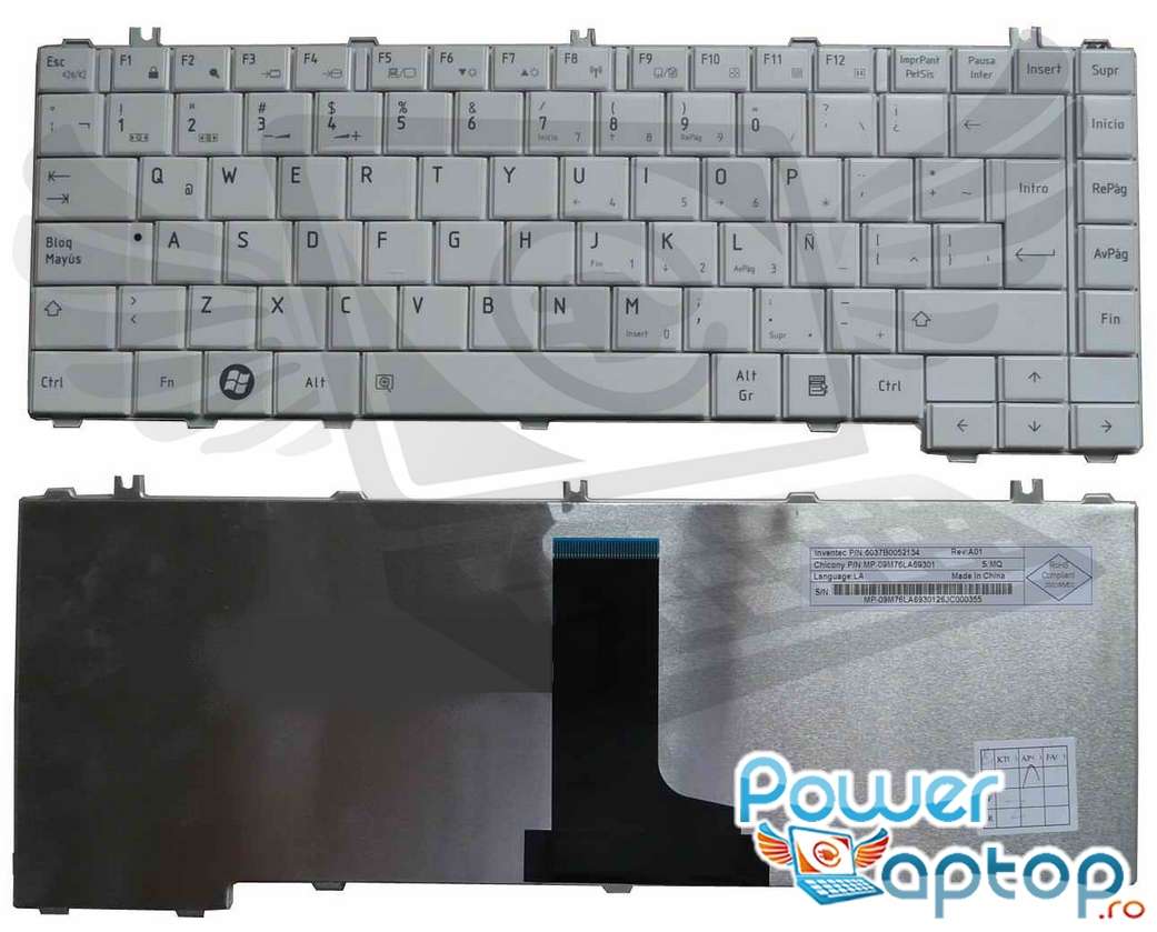 Tastatura Toshiba Satellite L600 alba