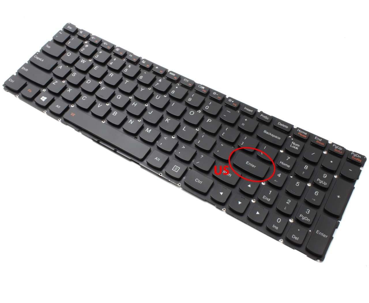 Tastatura Lenovo IdeaPad 25211020 iluminata layout US fara rama enter mic