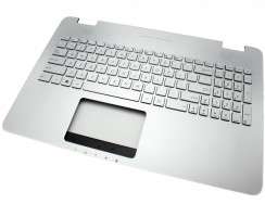 Tastatura Asus Rog N551JM argintie cu Palmrest argintiu. Keyboard Asus Rog N551JM argintie cu Palmrest argintiu. Tastaturi laptop Asus Rog N551JM argintie cu Palmrest argintiu. Tastatura notebook Asus Rog N551JM argintie cu Palmrest argintiu