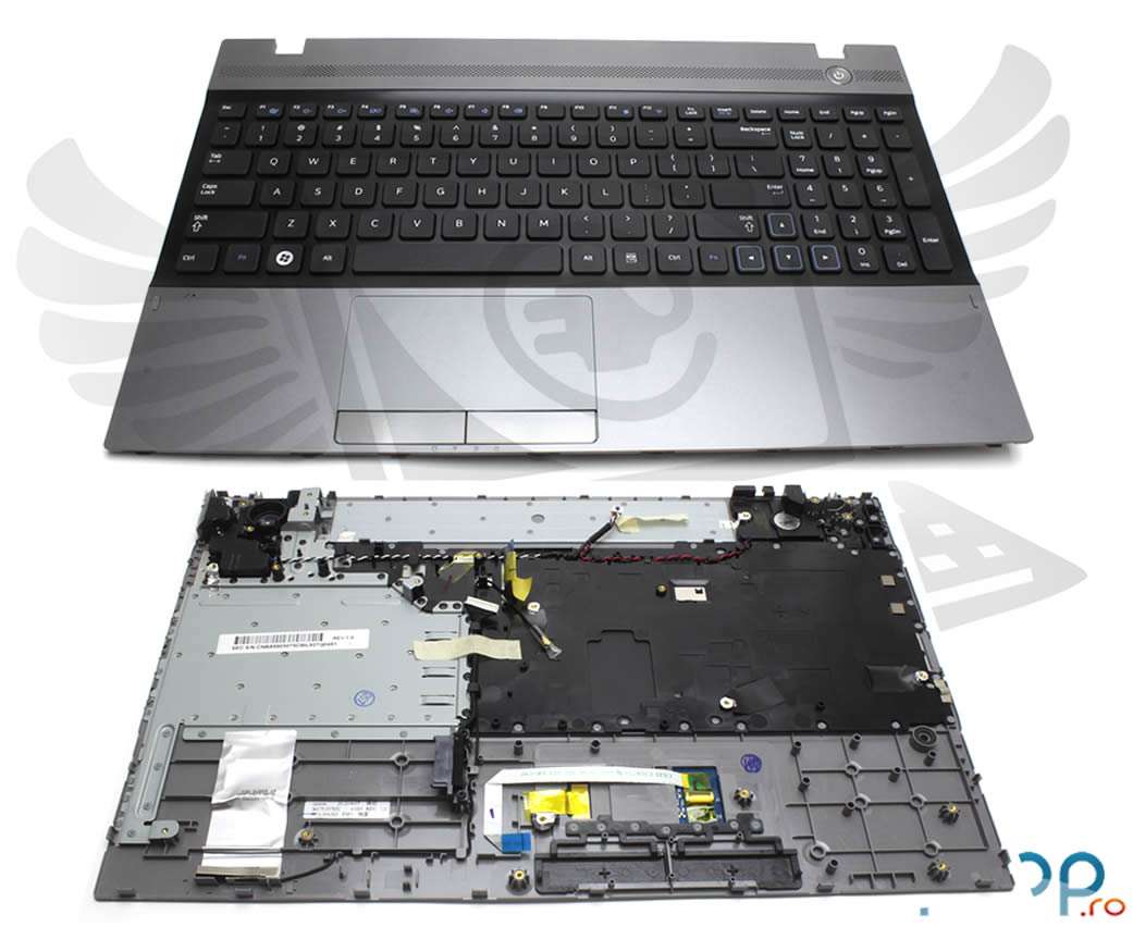 Tastatura Samsung NP305V5A neagra cu Palmrest gri powerlaptop.ro imagine noua reconect.ro