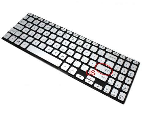 Tastatura Asus VivoBook S15 s530fn Argintie iluminata. Keyboard Asus VivoBook S15 s530fn. Tastaturi laptop Asus VivoBook S15 s530fn. Tastatura notebook Asus VivoBook S15 s530fn