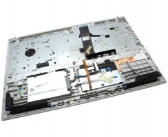 Tastatura Lenovo IdeaPad 320-17IKB Gri cu Palmrest Argintiu si TouchPad iluminata backlit