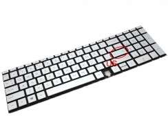 Tastatura HP NSK-XW1BC Argintie iluminata. Keyboard HP NSK-XW1BC. Tastaturi laptop HP NSK-XW1BC. Tastatura notebook HP NSK-XW1BC
