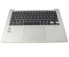 Tastatura Asus 90R-NP01K1080Y neagra cu Palmrest argintiu si Touchpad. Keyboard Asus 90R-NP01K1080Y neagra cu Palmrest argintiu  si Touchpad. Tastaturi laptop Asus 90R-NP01K1080Y neagra cu Palmrest argintiu  si Touchpad. Tastatura notebook Asus 90R-NP01K1080Y neagra cu Palmrest argintiu  si Touchpad