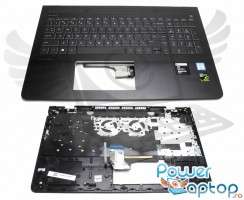 Tastatura HP  15-CB neagra cu Palmrest negru iluminata backlit. Keyboard HP  15-CB neagra cu Palmrest negru. Tastaturi laptop HP  15-CB neagra cu Palmrest negru. Tastatura notebook HP  15-CB neagra cu Palmrest negru