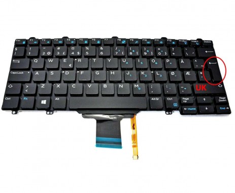 Tastatura Dell Latitude E5270 iluminata. Keyboard Dell Latitude E5270. Tastaturi laptop Dell Latitude E5270. Tastatura notebook Dell Latitude E5270