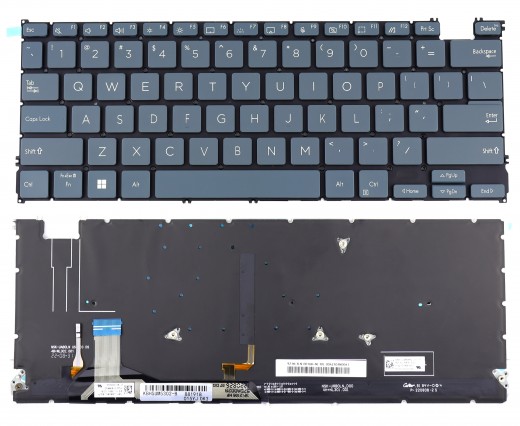 Tastatura Asus ZenBook 14 UX3402VA Albastra iluminata. Keyboard Asus ZenBook 14 UX3402VA. Tastaturi laptop Asus ZenBook 14 UX3402VA. Tastatura notebook Asus ZenBook 14 UX3402VA