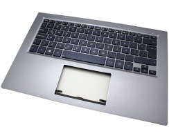 Tastatura Asus 13N0-QFA0121 neagra cu Palmrest gri iluminata backlit. Keyboard Asus 13N0-QFA0121 neagra cu Palmrest gri. Tastaturi laptop Asus 13N0-QFA0121 neagra cu Palmrest gri. Tastatura notebook Asus 13N0-QFA0121 neagra cu Palmrest gri